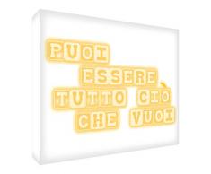 Feel Good Art UCNBE2436-01IT Tableau sur Toile Motif Typographie Beige 91 x 60 x 4 cm Jaune