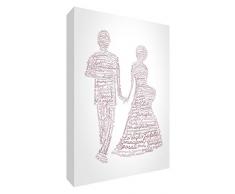 Feel Good Art WEDDING2436-01IT Tableau sur Toile avec Impression sur Toile Motif mariée et marié 91 x 60 cm Red Tones