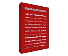 Little Helper frdr128–09 G Décoration Murale en toile Typographie moderne amitié Règles, 21–30,5 cm, rouge