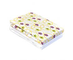 Dudu N Girlie Coton Space Saver/lit de bébé Drap housse, fleur Crème, 2 pièces