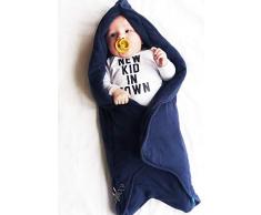 Wallaboo - Couverture Enveloppante - Multi-Usages - pour Coques Bébé / Sièges Auto / pour Landaus / Poussettes ou Lits Bébé - 85cm x 85cm - Cotton - Bleu