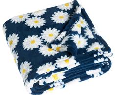 Playshoes 301712 Couverture polaire pour bébé Motif marguerite Bleu