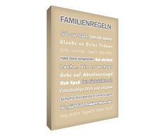 Little Helper fr2436–01 G Feel Good Art Décoration murale sur une toile dans un style Typographie moderne, Langue allemande(famille règles – Texte allemand), 91 x 60 cm, beige