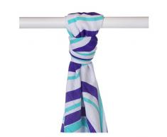 XKKO bmb09 0027 A Couche Serviettes à langer Bambou, allaiter, comme tapis ou couverture légère, couches 90 x 100 cm, BLEU