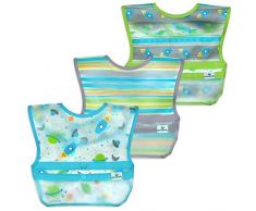 Green Sprouts Snap & Go Wipe-off Bavoirs (lot de 3) de lespace, 9-18 mois