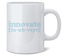 Feel Good Art brillant Mug en céramique Motif typographie moderne bleu (Tones, dinnover)