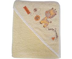 Blueberryshop Luxe Imprimé chaud Serviette de plage de bain à capuche pour bébé, Jaune
