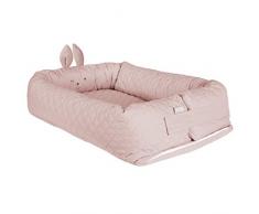Roba - Lit bébéroba style avec tête de lapinLily, rose, voyage et douillet pour nourrissons, matelas à langer, matelas à langer