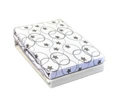 Dudu N Girlie Coton couffin Drap-housse, étoile Gris, 2 pièces