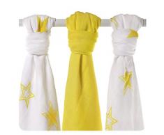 XKKO bmb07 0011 a Lot de 3 couches à langer Bambou, allaiter, comme tapis ou multicolore couverture légère, couches 70 x 70 cm