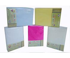 Dudu N pour 100% coton Lit de bébé Drap housse, 60 cm x 120 cm, 2 pièces, Blanc/jaune