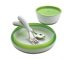 Oxo Tot Set 4 Pièces Repas - Assiette - Bol avec Couvercle - Fourchette et Cuillère