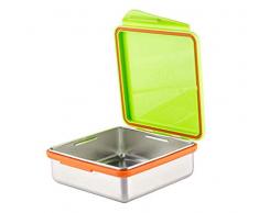 Kid Basix Safe goûter en acier inoxydable Boîte à lunch récipient avec couvercle lié - Citron vert - L