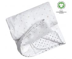 Couverture pour bébé GOTS en coton bio 2 plis 130 x 130 cm – Kleckse Abricot et noir