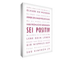 Little Helper BP1624-01G Feel Good Art Tableau sur toile épaisse Style moderne, Rouge framboise/blanc, 40 x 60 cm