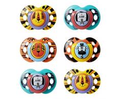 Tommee Tippee 433476 Sucette Fun, Tétine Réversible,18-36 Mois, Design Ludique, Paquet de 6