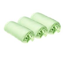 Lot de 3 Draps housse Coton pour lit Bébé 70x140-8 coloris disponibles (Anis)