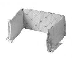 Nicolientje Lit Bébé Lit pare-chocs (Argent, 180 x 35 cm)