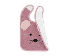 Sterntaler Bavoir en Plastique avec Velcro Souris Mabel, Taille : 38 x 26 x 1 cm, Rose
