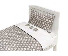 Briljant Baby Housse de Couette 100 x 135 cm avec 1 Taie dOreiller à Volant Plat 40 x 60 cm, gris anthracite