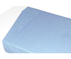 Taftan Drap de Lit Vichy bleu clair (120 x 150 cm) - Bleu clair