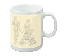 Feel Good Art WEDDING-MUG-01IT Tasse en céramique avec Motif typographique Moderne 9.2 x 8 x 8 cm Noir