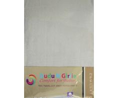 Dudu N pour lit de voyage draps housse en coton, 65 cm x 95 cm, 2 pièces, crème