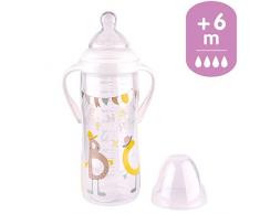 Tigex Multiflow biberon avec poignées amovibles et capuchon antifuite, 360 ml, à partir de 6 mois, sans BPA, jaune et marron [Garçon]