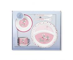 Sterntaler Set de vaisselle Emmi Girl, Assiette, bol, cuillère, fourchette, Tasse, Âge: Pour les bébés à partir de 6 mois, Rose