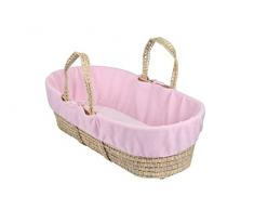 Clair de Lune Doublure en polaire pour couffin en osier Rose