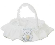 Italbaby en peluche ronde Beauté Panier, Blanc/naturel