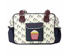 Doublure rose Yummy Mummy Bleu marine nœuds Sac à langer