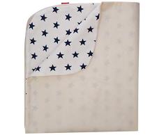 Ideenreich 2316 Housse de matelas à langer antidérapant, étoiles bleu/blanc