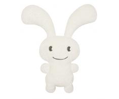 TROUSSELIER - Doudou avec Hochet - Funny Bunny - 24 cm de haut - Moderne Chic - Idéal Cadeau de Naissance - Lavable en Machine - Colori Ivoire