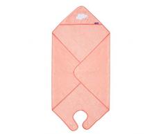 Clevamama Serviette de Bain Bébé - Tablier Cape de Bain pour Bebe et Enfant en Coton – Corail