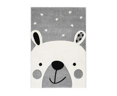 Lalee Tapis Amigo 323 Silver 100% PP-Heatset-Frisée 080 x 150, 100% polypropylène, Argenté, 80x150