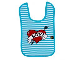 Rockabye-Baby - Bavoir - Coeur - Bleu/blanc - Taille unique