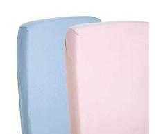 2 x Lit Drap-housse en jersey 140 cm x 70 cm 100% coton Rose/bleu