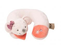 Nattou Coussin de Nuque Souris Valentine, À Partir de 3 Mois, Adèle et Valentine, 20 x 18 x 5 cm, Gris/Rose