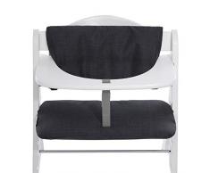 Hauck Highchair Pad Deluxe, Coussin Chaise Haute pour Hauck Alpha+ et Beta+, Fixation et Nettoyage Facile, Coussin pour Assise et Dossier, Melange Charcoal