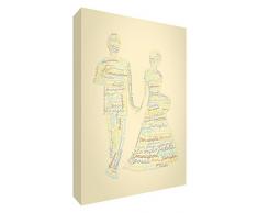 Feel Good Art WEDDING128-01IT Tableau sur toile avec impression sur toile Motif mariée et marié 20 x 30 cm multicolore