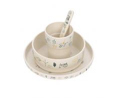 LÄSSIG Set de vaisselle pour enfants avec assiette, bol, tasse durable/Garden Explorer Garçons