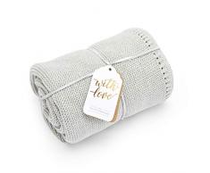 The Little Green Sheep Couverture tricotée Biologique pour bébé