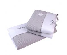 Gris/blanc clair de lune Argent Doublure Berceau/lit bébé avec couette et bord de lit