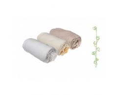 Lot de 3 Draps housse Coton Bio pour lit berceau 40x80 / 40x90 blanc écru noisette