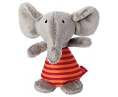 sigikid, 41176, fille et garçon, hochet en tissu éléphant, gris/orange