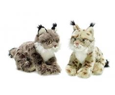 WWF - Peluche Lynx - Réaliste avec Nombreux Détails Ressemblants - Douce et Souple - Normes CE - 23 cm - Crème