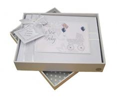 White Cotton Cards DTS1S Album photo New Baby Landau argenté