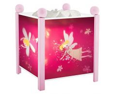 TROUSSELIER - Princesses Fées - Veilleuse - Lanterne Magique - Idéal Cadeau Enfant - Dessin animé - Lumière rassurante - Couleur Bois Rose - Ampoule 12V 10W inclue - Prise Elec. EU