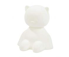 Nattou Veilleuse LED Chat en Silicone, 7 couleurs et 4 Intensités, Sans BPA, 13,5 x 10,5 x 14 cm, Blanc